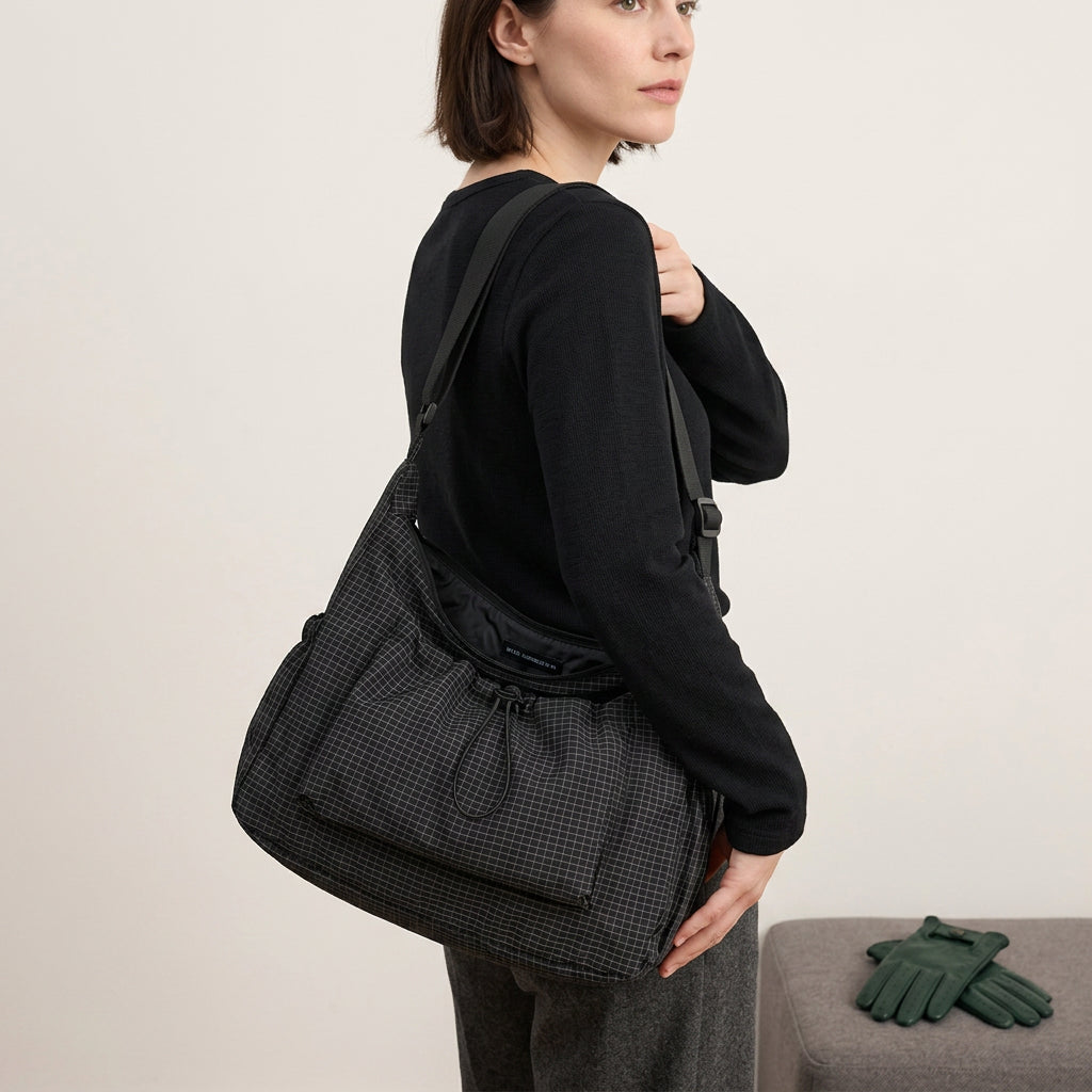 Nela Crossbody Bag - Lightweight Nylon-Polyester, Fits 13" Laptops