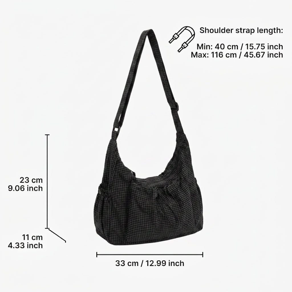 Nela Crossbody Bag - Lightweight Nylon-Polyester, Fits 13" Laptops