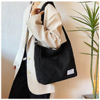 Cross-border corduroy fabric bag women Corduroy Shoulder – Large-Capacity-HighTouch