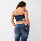 True Religion Embroidered High-Waist Skinny Jeans – Signature Logo & Stretch Fit-HighTouch
