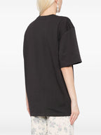 Striped Halter Backless Tee – Sweet Diamond & Heart Embroidery-HighTouch
