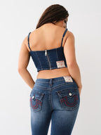 True Religion Embroidered High-Waist Skinny Jeans – Signature Logo & Stretch Fit-HighTouch
