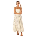 Striped Halter Backless Dress-HighTouch