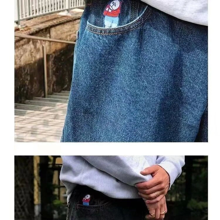 Y2K Big-Boy Baggy Jeans / Loose Denim Shorts-HighTouch
