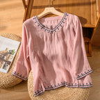 Mary | Pattern V-Neck Blouse