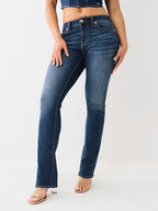 True Religion Embroidered High-Waist Skinny Jeans – Signature Logo & Stretch Fit-HighTouch