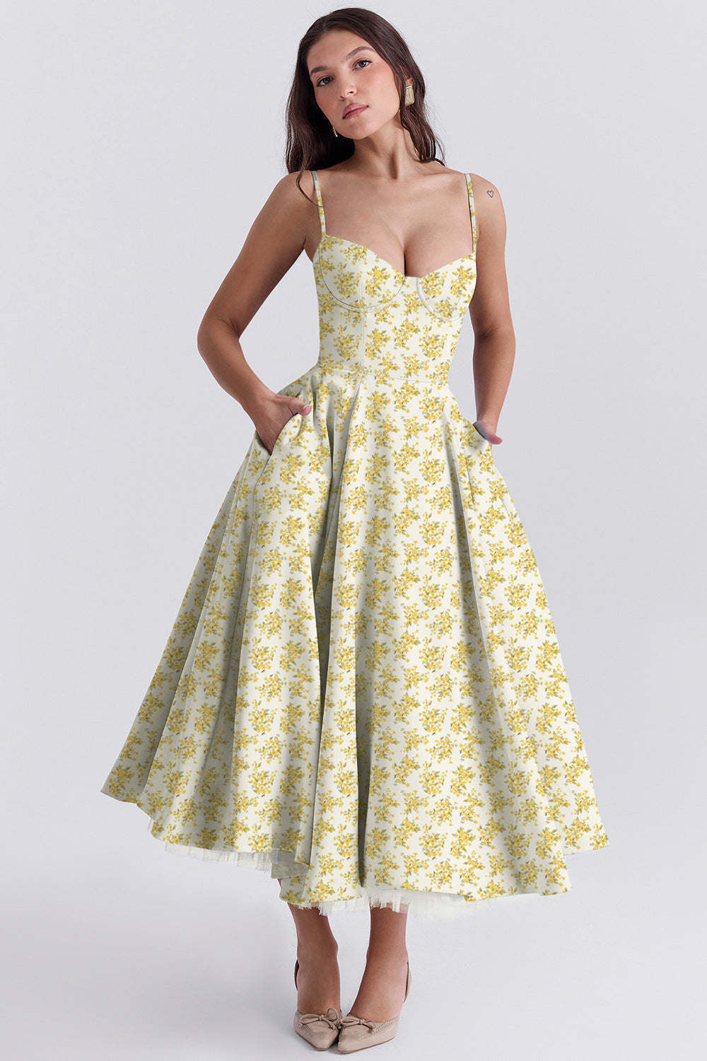 Double-Layer Tulle Halter Maxi Dress – Elegant French-HighTouch