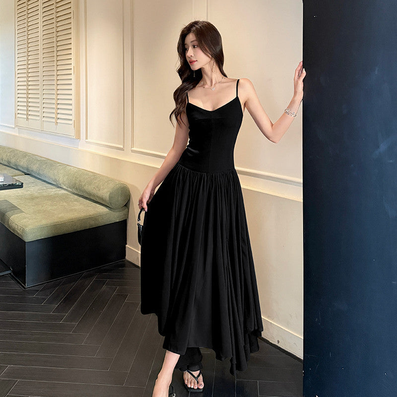 Cross-border Summer halter dress Halter Pleated A-Line Maxi Dress-HighTouch
