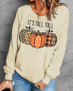Women’s Halloween Pumpkin Print Sweater-HighTouch