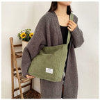 Cross-border corduroy fabric bag women Corduroy Shoulder – Large-Capacity-HighTouch