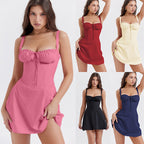 Backless Strappy Mini Dress – Sexy & Slimming Summer Dress-HighTouch