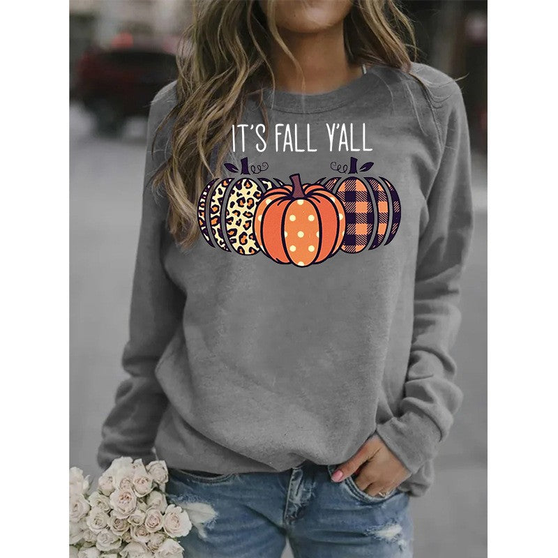 Women’s Halloween Pumpkin Print Sweater-HighTouch
