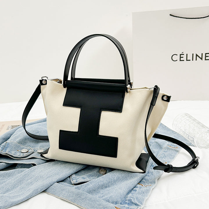 Canvas Bag Large-Capacity Commuting Fashionable and Versatile Handbag-HighTouch