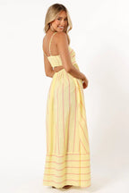 Striped Halter Backless Dress-HighTouch