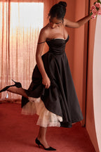 Suspender V-Neck Maxi Dress – Flowy Fluffy Skirt, Elegant Sleeveless Silhouette-HighTouch