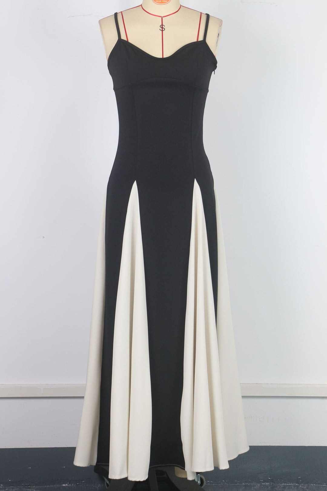 Patchwork Off-The-Shoulder Halter Maxi Dress – Elegant Party Swing-HighTouch