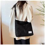 Cross-border corduroy fabric bag women Corduroy Shoulder – Large-Capacity-HighTouch