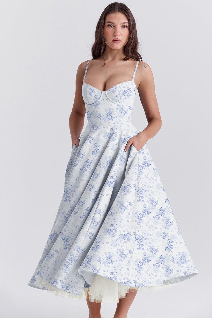 Double-Layer Tulle Halter Maxi Dress – Elegant French-HighTouch