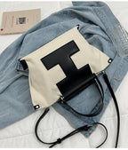 Canvas Bag Large-Capacity Commuting Fashionable and Versatile Handbag-HighTouch