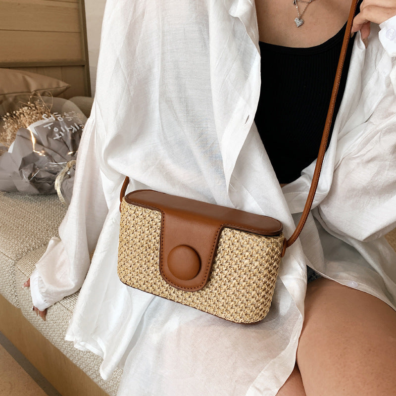 Woven Crossbody Beach Bag – Stylish Summer Shoulder Purse for Women-HighTouch