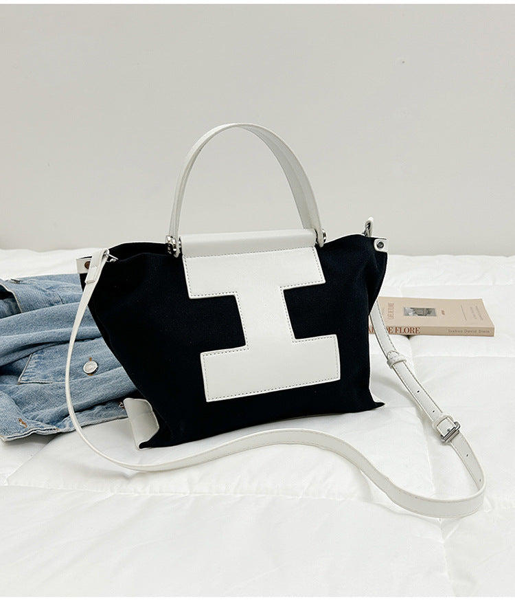 Canvas Bag Large-Capacity Commuting Fashionable and Versatile Handbag-HighTouch