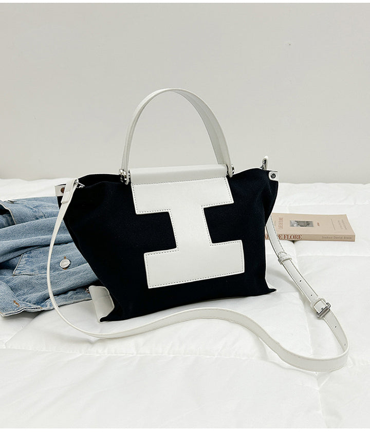 Canvas Bag Large-Capacity Commuting Fashionable and Versatile Handbag-HighTouch