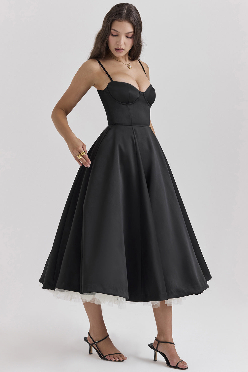 Double-Layer Tulle Halter Maxi Dress Elegant French HighTouch Double-Layer Tulle Halter Maxi Dress Elegant French HighTouch