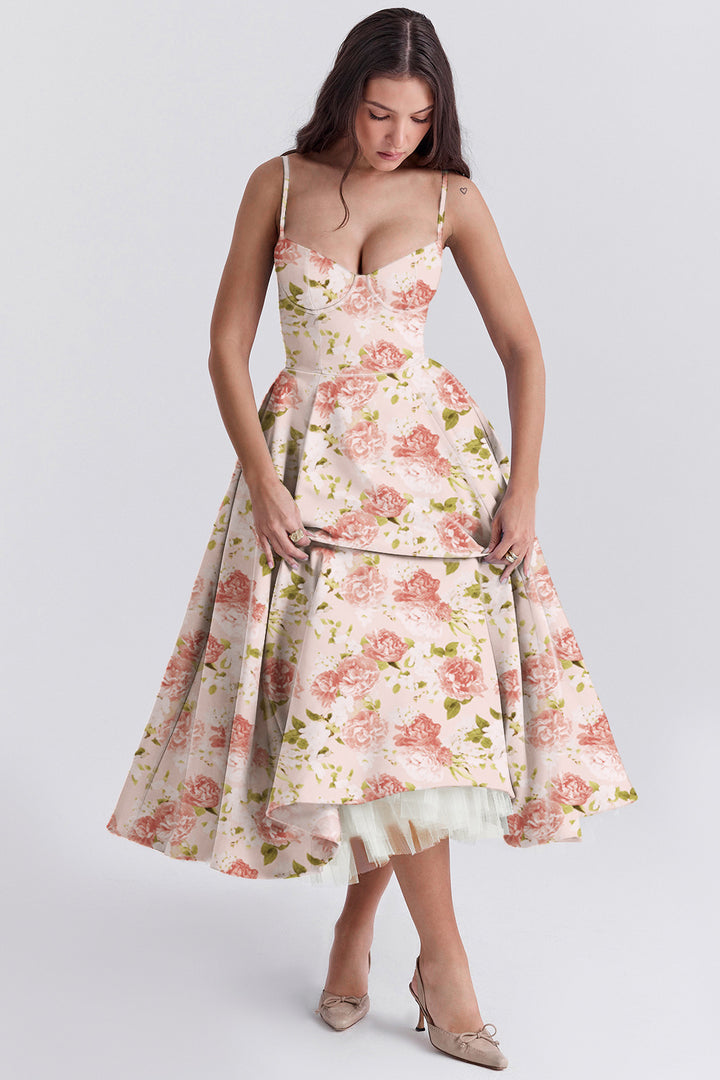 Double-Layer Tulle Halter Maxi Dress – Elegant French-HighTouch