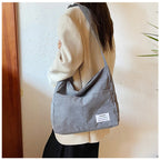 Cross-border corduroy fabric bag women Corduroy Shoulder – Large-Capacity-HighTouch