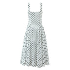 Women's Polka Dot Dress Short Sleeve A-Line Midi