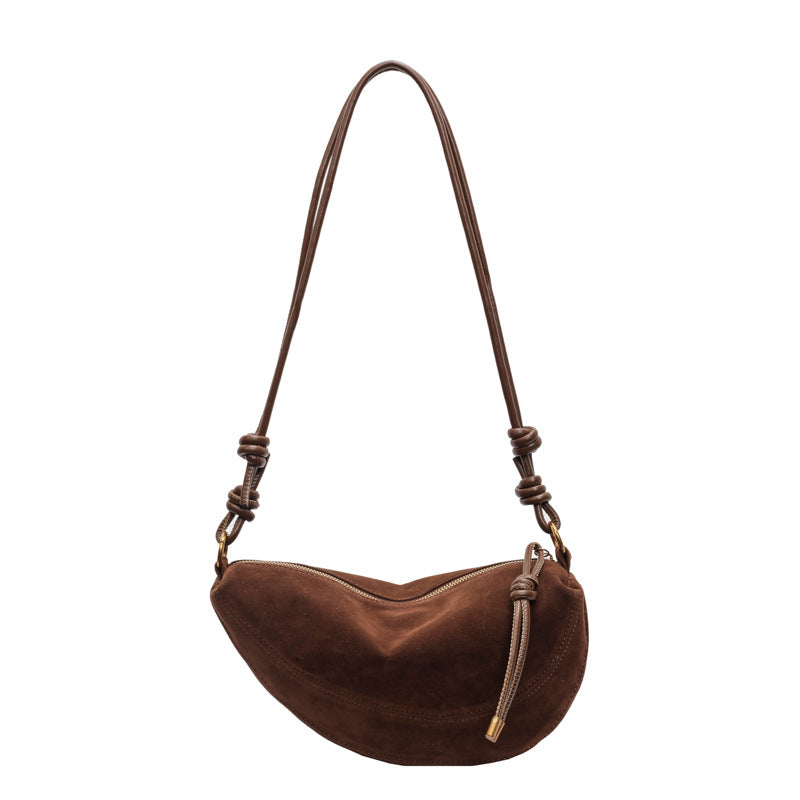 Cross-border high-end quality handbag, women's large-capacity 2024 new autumn and winter niche design, retro crossbody bag, dumpling bag-HighTouch
