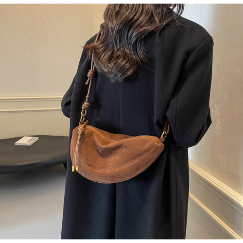 Cross-border high-end quality handbag, women's large-capacity 2024 new autumn and winter niche design, retro crossbody bag, dumpling bag-HighTouch