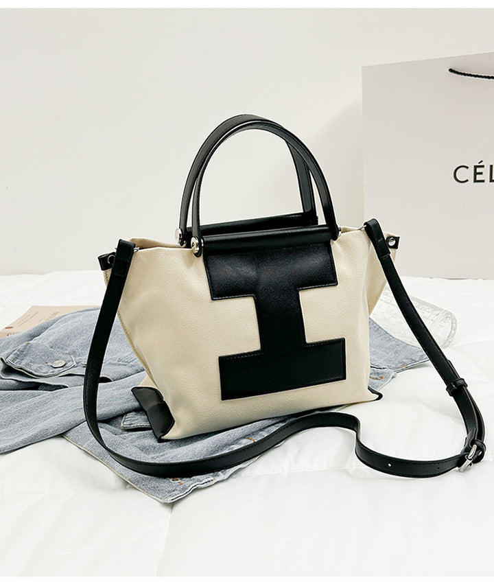 Canvas Bag Large-Capacity Commuting Fashionable and Versatile Handbag-HighTouch