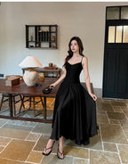 Cross-border Summer halter dress Halter Pleated A-Line Maxi Dress-HighTouch