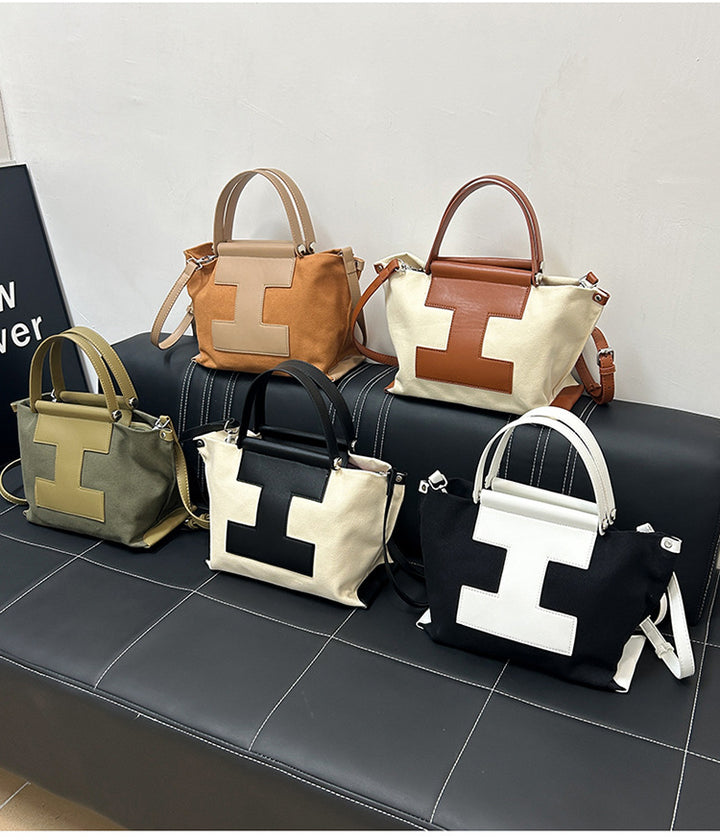 Canvas Bag Large-Capacity Commuting Fashionable and Versatile Handbag-HighTouch