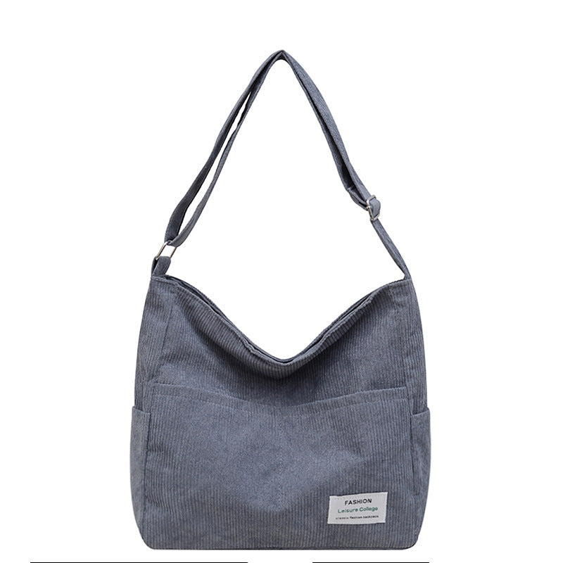 Cross-border corduroy fabric bag women Corduroy Shoulder – Large-Capacity-HighTouch