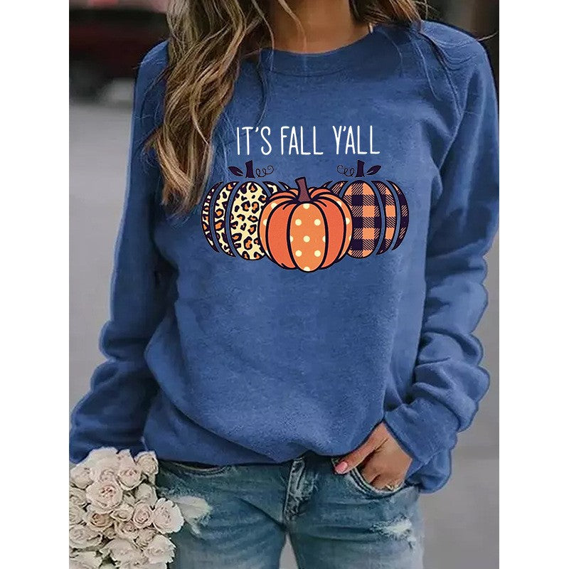 Women’s Halloween Pumpkin Print Sweater-HighTouch