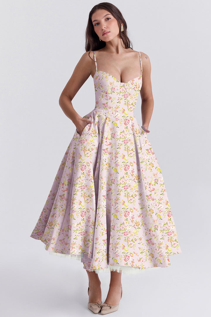 Double-Layer Tulle Halter Maxi Dress – Elegant French-HighTouch