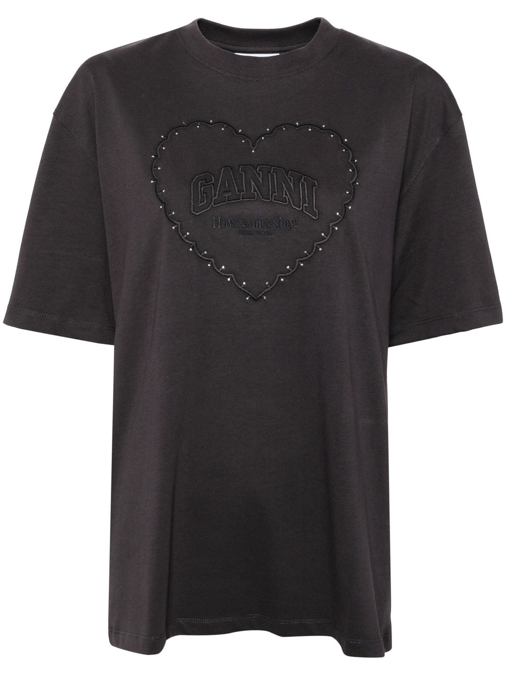 Striped Halter Backless Tee – Sweet Diamond & Heart Embroidery-HighTouch
