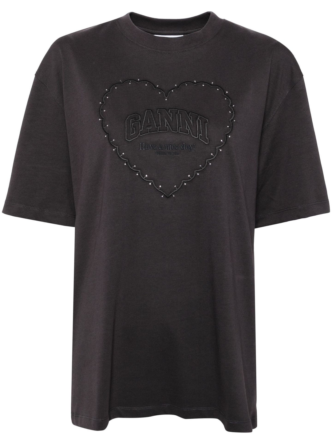 Striped Halter Backless Tee – Sweet Diamond & Heart Embroidery-HighTouch