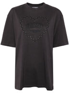 Striped Halter Backless Tee – Sweet Diamond & Heart Embroidery-HighTouch