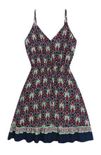 Retro Pleated Sleeveless V-Neck Halter Short Dress Women-HighTouch