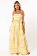 Striped Halter Backless Dress-HighTouch