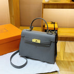 Lock Kelly-Style Shoulder & Crossbody Bag – Elegant, High-End Versatile Design-HighTouch