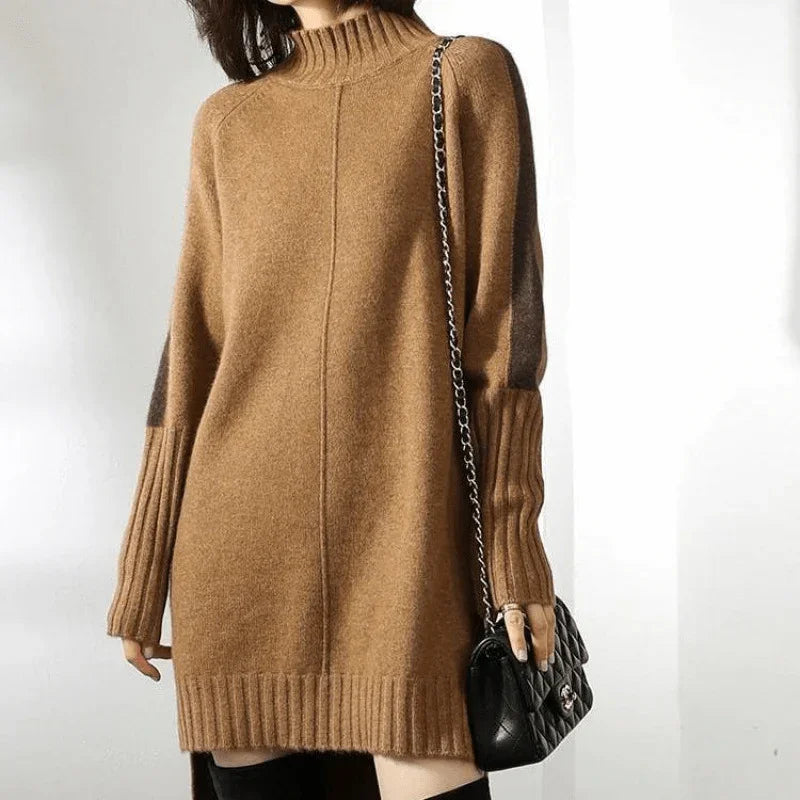 Women’s Oversized Turtleneck Sweater Dress for Winter