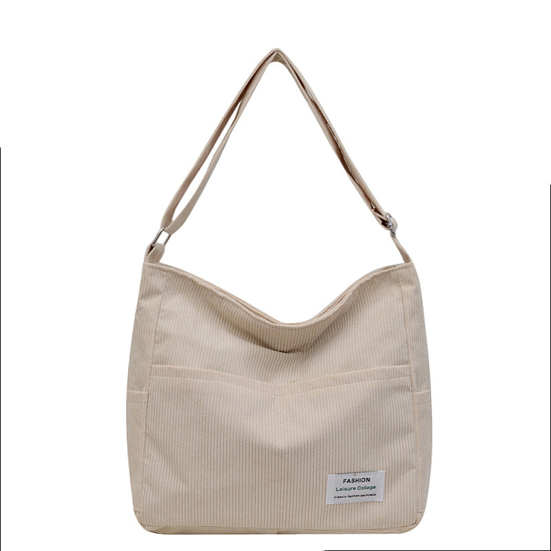 Cross-border corduroy fabric bag women Corduroy Shoulder – Large-Capacity-HighTouch