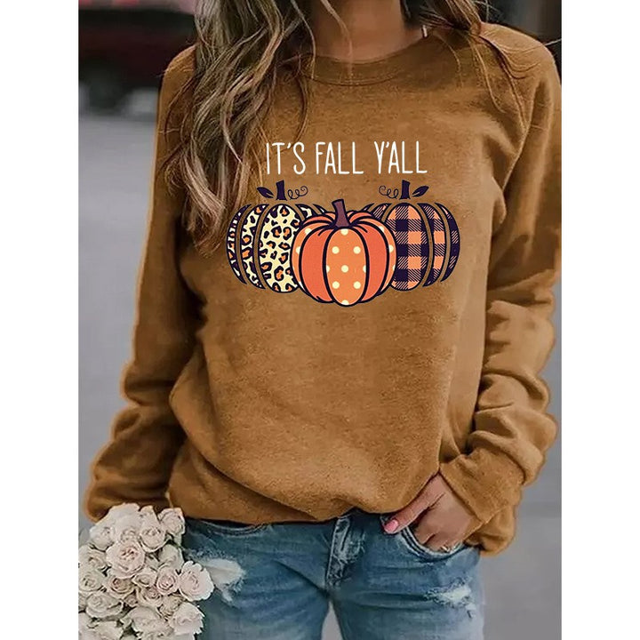 Women’s Halloween Pumpkin Print Sweater-HighTouch