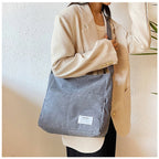 Cross-border corduroy fabric bag women Corduroy Shoulder – Large-Capacity-HighTouch
