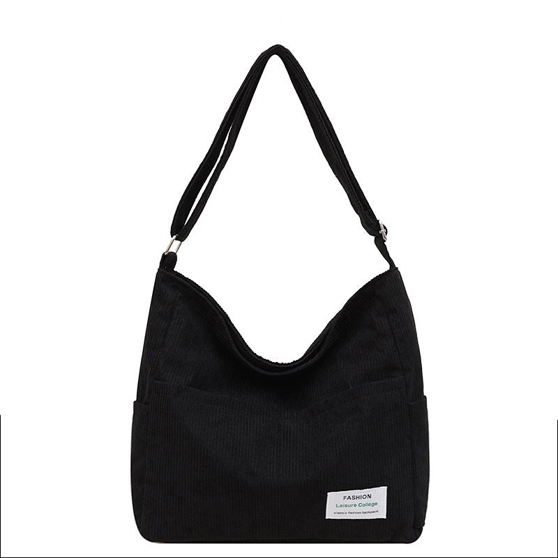 Cross-border corduroy fabric bag women Corduroy Shoulder – Large-Capacity-HighTouch