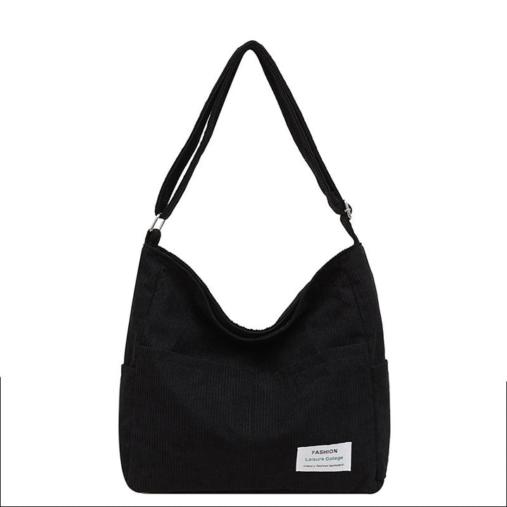 Cross-border corduroy fabric bag women Corduroy Shoulder – Large-Capacity-HighTouch